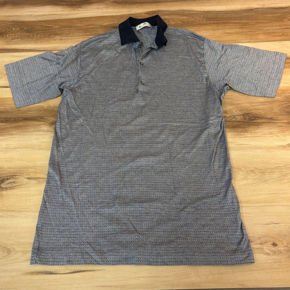Aquascutum of London Mens Polo Shirt Small‎ Short Sleeve Geometric Pattern